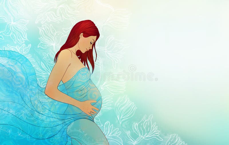 Portret van een mooie zwangere vrouw royalty-vrije illustratie Portret van een mooie zwangere vrouw royalty-vrije illustratie