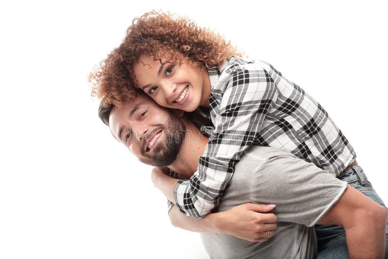 Portret van een vrolijk en gelukkig echtpaar stock foto Portret van een vrolijk en gelukkig echtpaar stock foto
