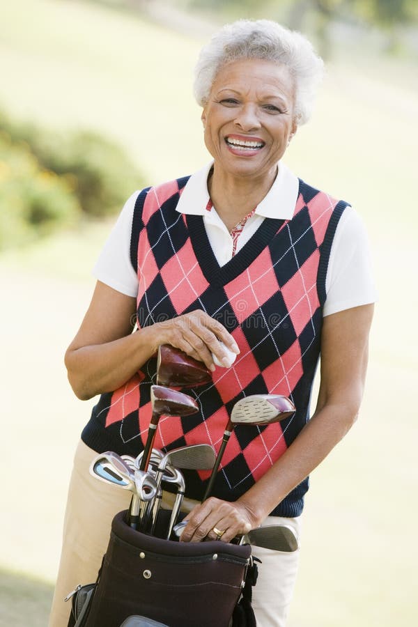 Portrait Of A Senior Female Golfer. Portrait Of A Senior Female Golfer