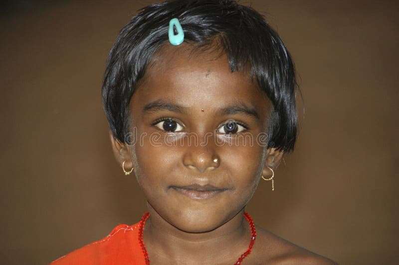 Portret van Indisch meisje, Bijapur, India stock fotografie Portret van Indisch meisje, Bijapur, India stock fotografie