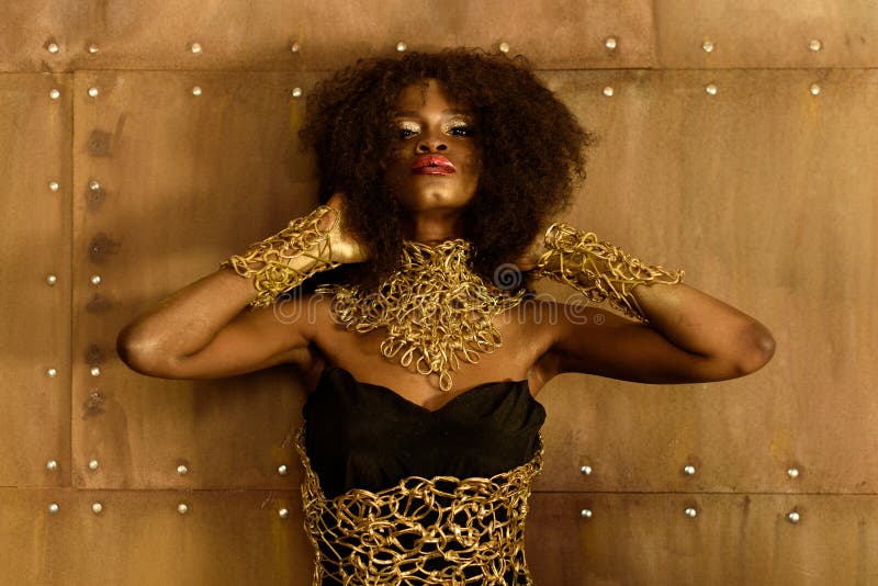 Portret van mooi, een manier, sexy een Afrikaanse vrouw met volledige lippen en een perfect haar, huid royalty-vrije stock afbeeldingen Portret van mooi, een manier, sexy een Afrikaanse vrouw met volledige lippen en een perfect haar, huid royalty-vrije stock afbeeldingen