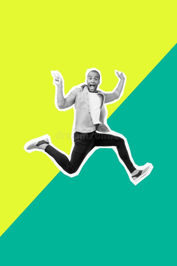 Portreta szalony ostry jego on facet skacze futurystycznego stylizowanego ilustracyjnego projekta cajg?w przypadkowego koszuloweg obraz stock Portreta szalony ostry jego on facet skacze futurystycznego stylizowanego ilustracyjnego projekta cajg?w przypadkowego koszuloweg obraz stock