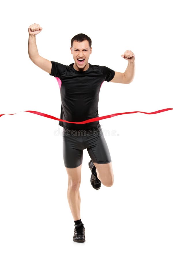 Portretul de lungime completă al unui alergător stock photography