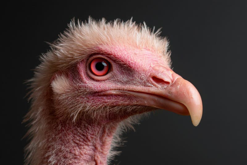 Portretul de închidere al unui vulture alb cu ochi roșii stridiți royalty free illustration