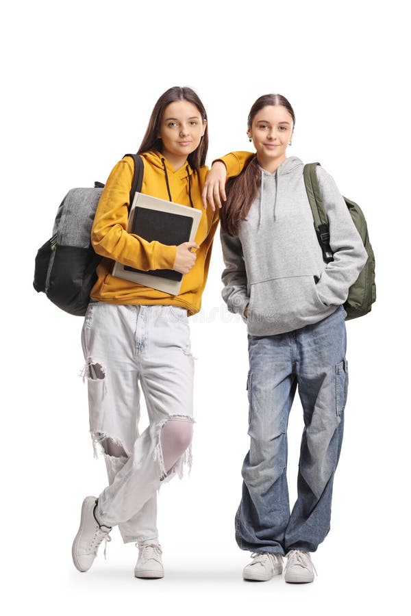 Portretul lung al surorilor adolescente stock photo