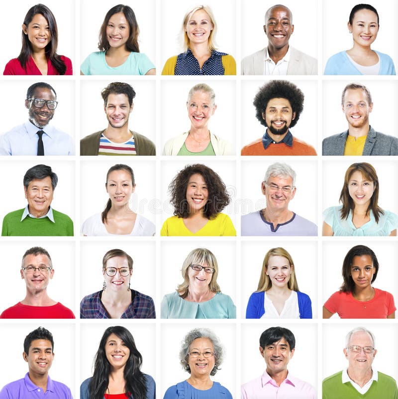 Portretul multietnic al diverșilor coloranți stock images