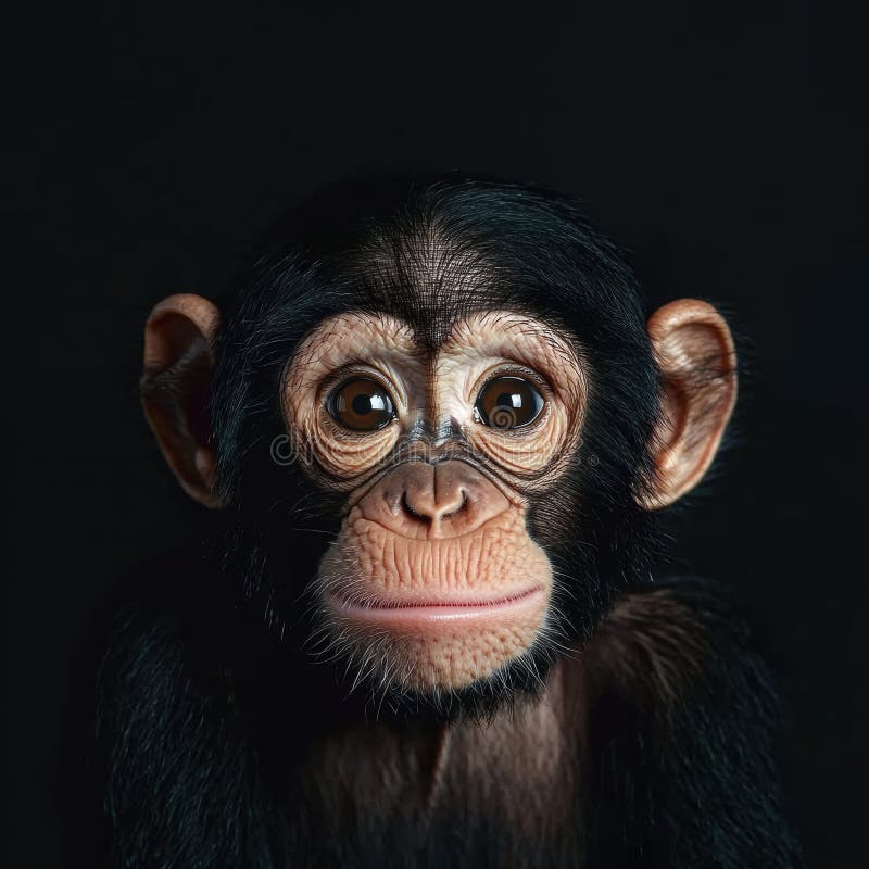 Portretul unui pui de cimpanzeu stock illustration