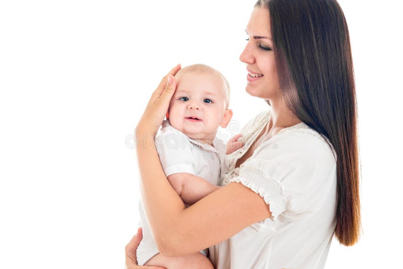 Porträt der Mutter und ihres neugeborenen Babys lizenzfreie stockfotografie Porträt der Mutter und ihres neugeborenen Babys lizenzfreie stockfotografie