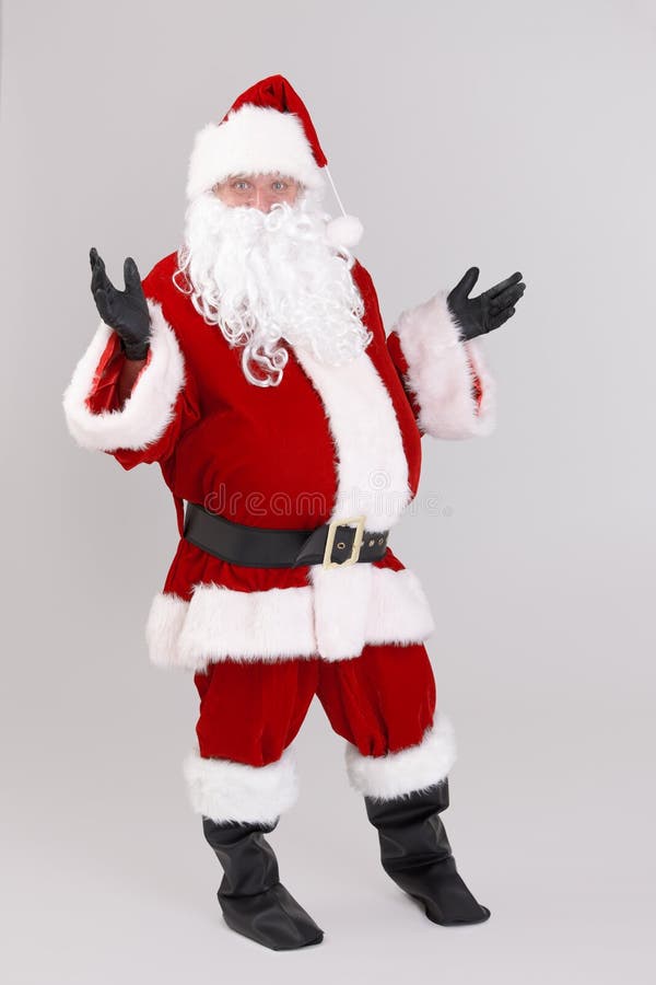 Porträt der natürlichen Größe von überraschter Santa Claus