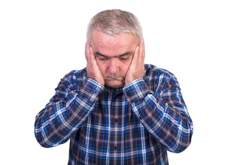 Porträt eines besorgten älteren Mannes lizenzfreies stockbild Porträt eines besorgten älteren Mannes lizenzfreies stockbild
