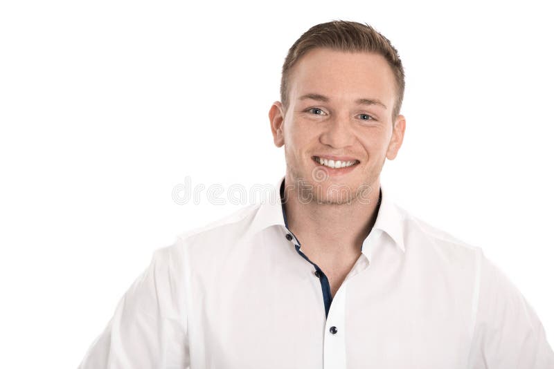 Portrait: isolated young blond nordic man over white background. Portrait: isolated young blond nordic man over white background.