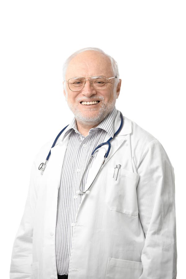 Porträt älteren Arztes Kamera nach