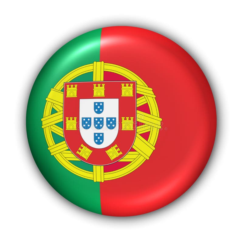 Portugal Flag stock illustration. Illustration of button - 5086129