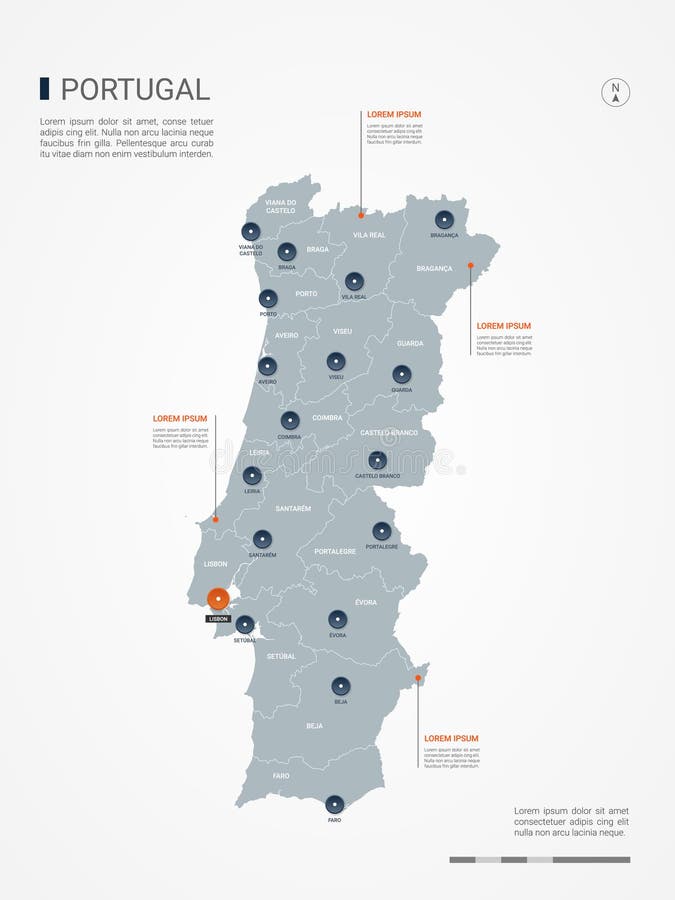 Detailed political vector map of Portugal 26314753 Vector Art at