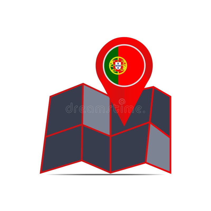 Premium Vector  Map pointer with contry portugal portugal flag vector  illustration