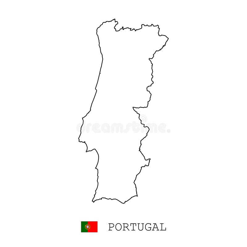 Premium Vector  Simple outline map of portugal with capital location