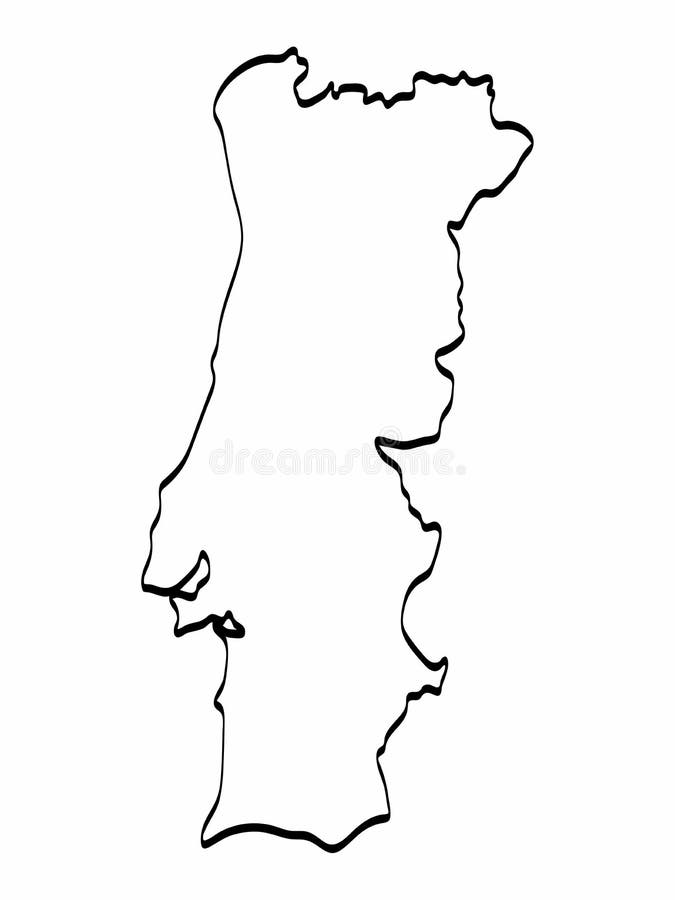 Portugal map freehand drawing on white background. 6563989 Vector Art at  Vecteezy