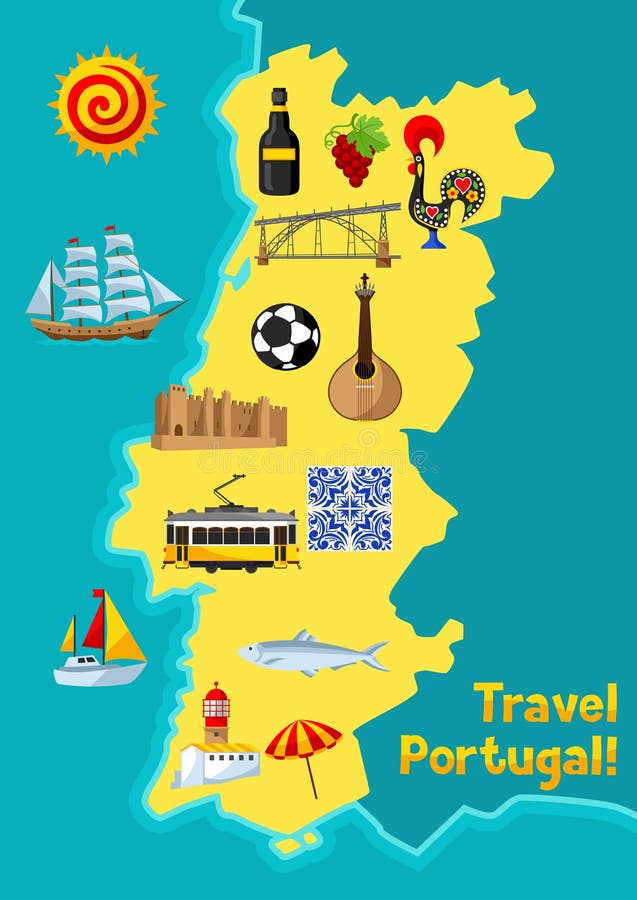Illustrated map of Portugal Sticker by Heyleyni