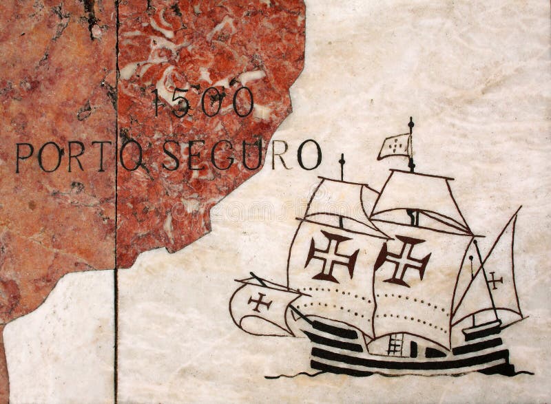 Portugal, map of Portuguese voyages of discovery in marble