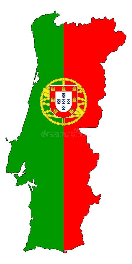 Cor Do Vintage Do Mapa De Portugal Ilustração do Vetor