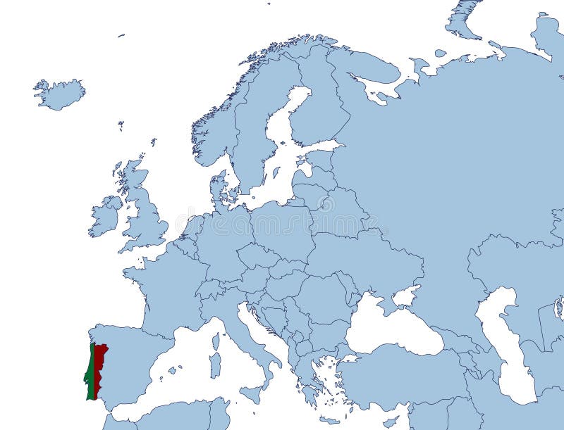 Portugal Mapa e Portugal localização na Europa Mapa isolado no tra