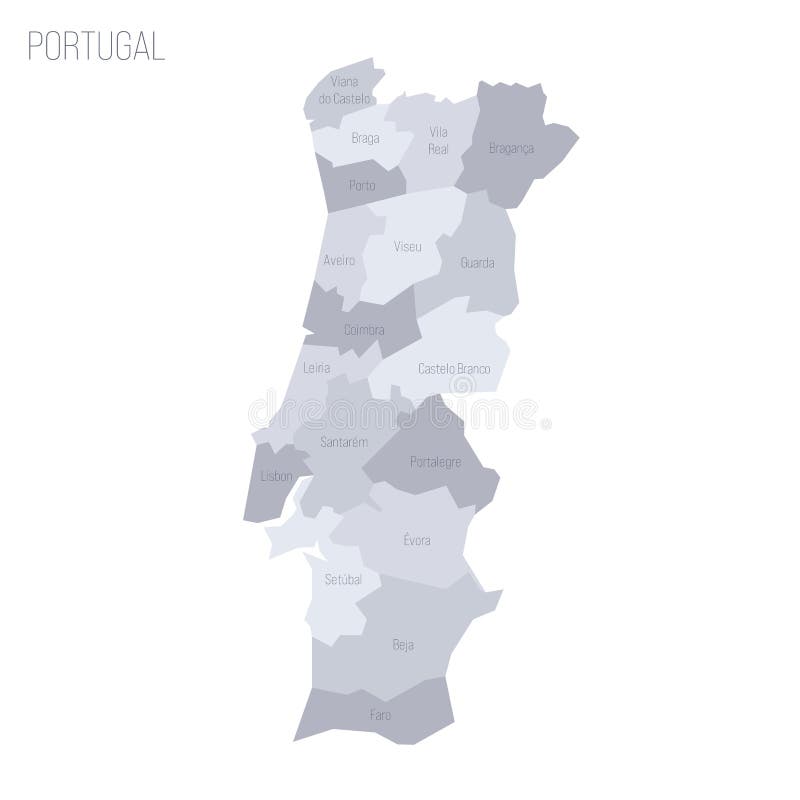 Portugal Map Administrative Divisions Isolated on White. No Text Stock  Vector - Illustration of continent, cartography: 145581760