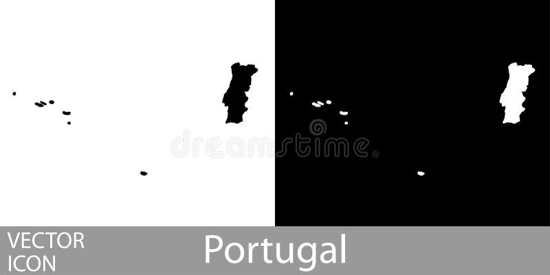 Portugal specificerade översikten stock illustrationer Portugal specificerade översikten stock illustrationer