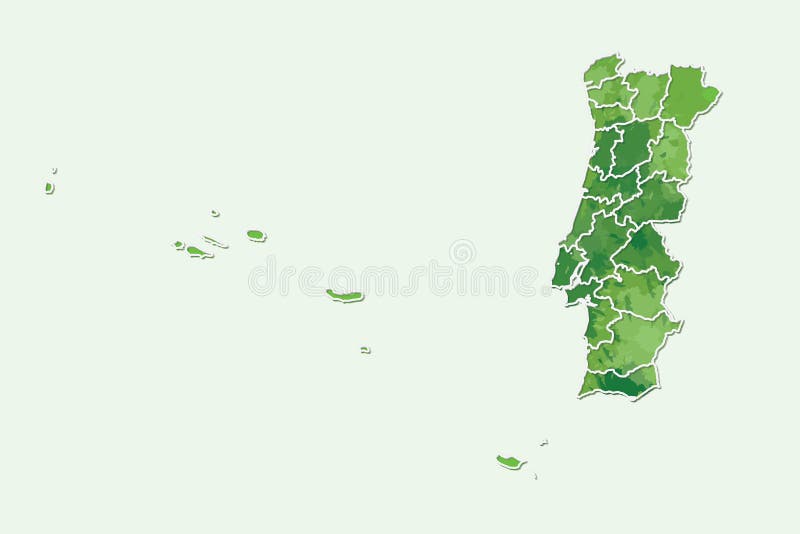 Free PSD  Light green watercolor map of portugal