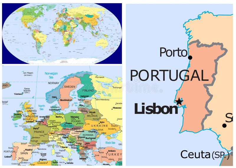 Mapa cinzento de Portugal (distritos em camadas separadas ) imagem vetorial  de chrupka© 86257284