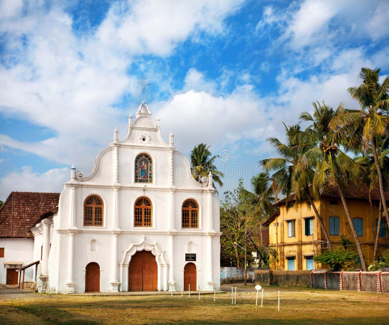 Portugiesische Kolonialkirche in Kochi stockfotografie Portugiesische Kolonialkirche in Kochi stockfotografie