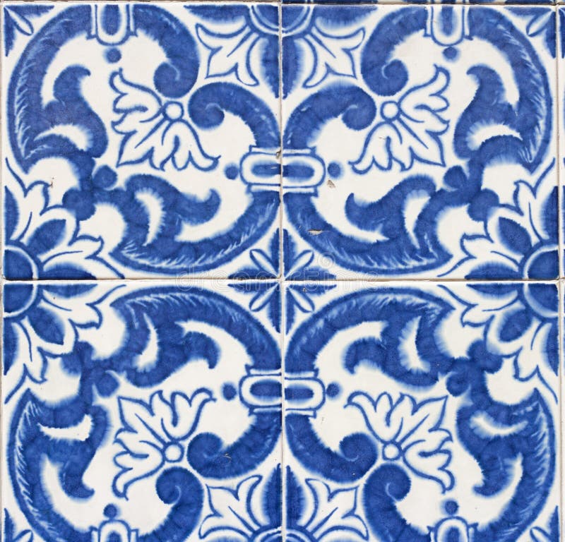 Blue Portuguese tile stock image. Image of surface, mosaic 33297515