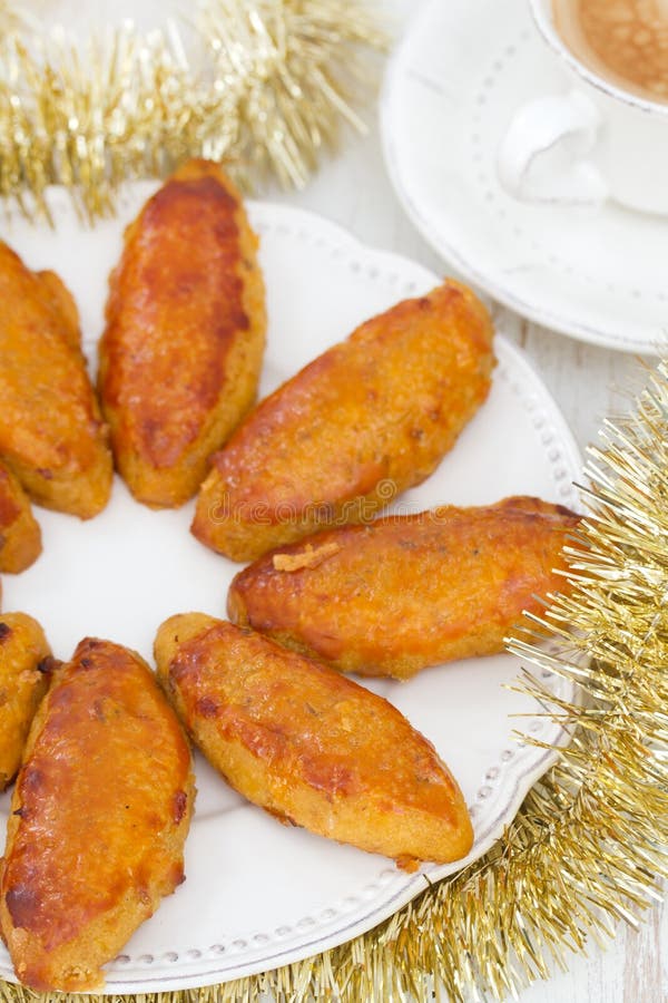 Portuguese Christmas cookies on plate stock image