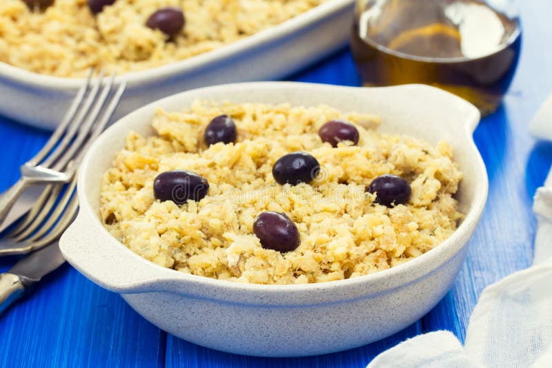 Portuguese Dish Cod Fish with Potato and Eggs Stock Photo Image of