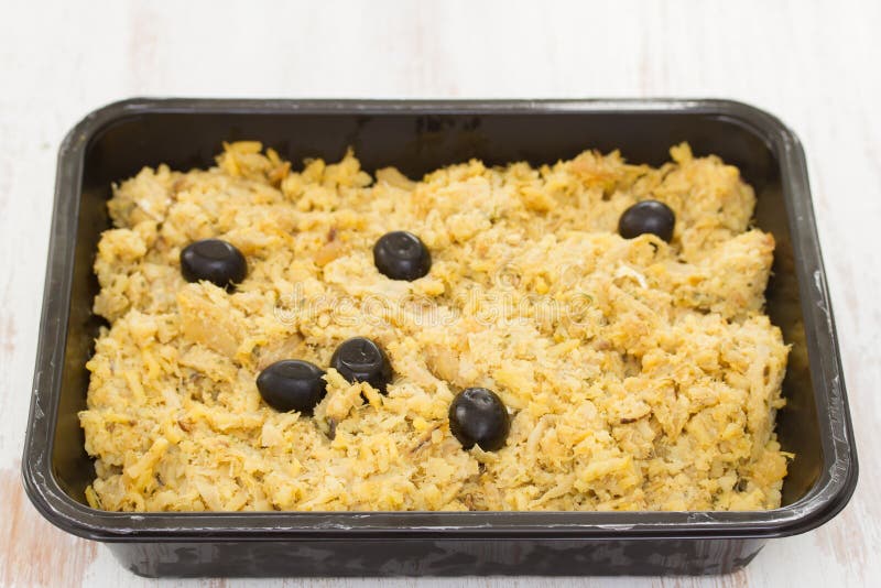 Portuguese Dish Cod Fish with Potato and Eggs Stock Photo Image of plate, bacalhau 89538030