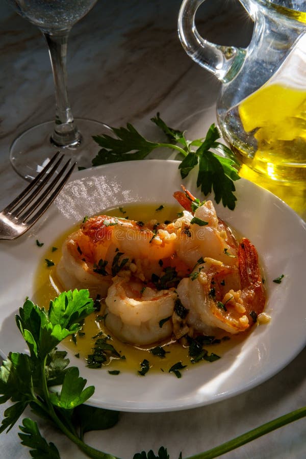 Portuguese Garlic Shrimp stock image. Image of kitchen - 186599573