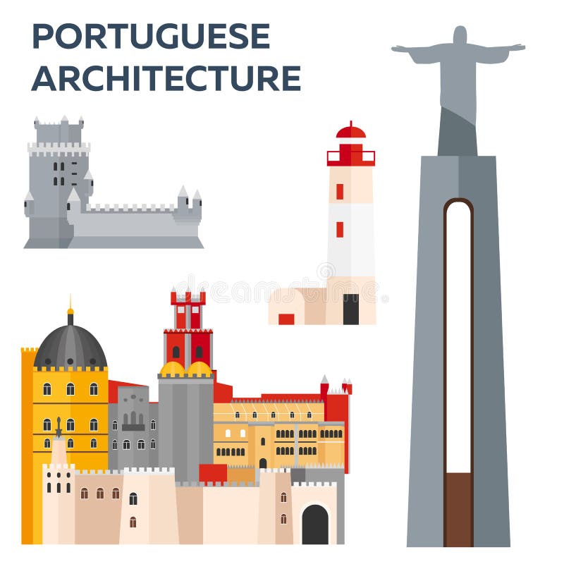 Portugués Architcture Viaje a Portugal Ilustración del vector stock de ilustración Portugués Architcture Viaje a Portugal Ilustración del vector stock de ilustración