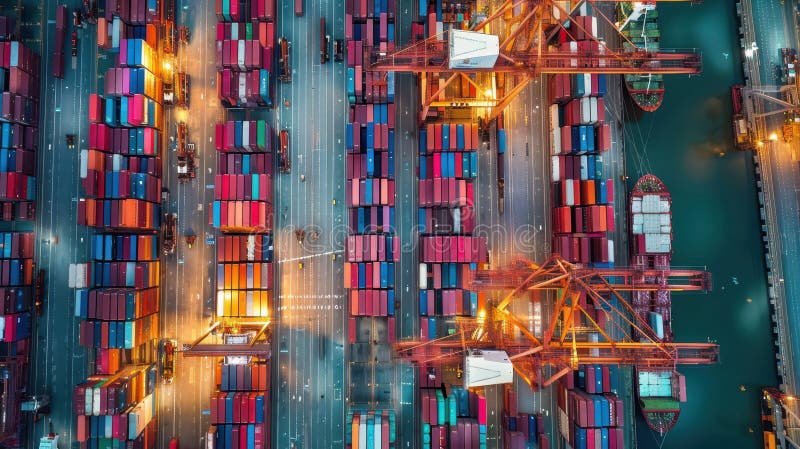 Portul pentru containere colorate. AI generat stock photo