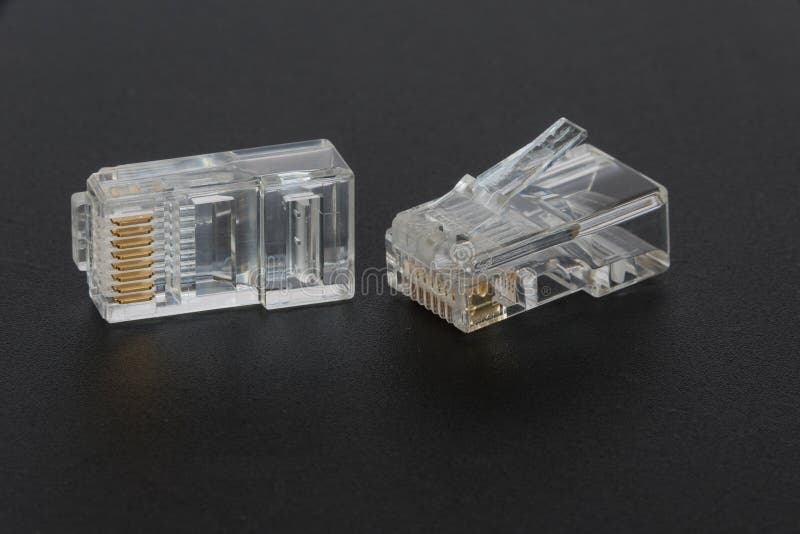Porturi Ethernet RJ45 goale stock photo