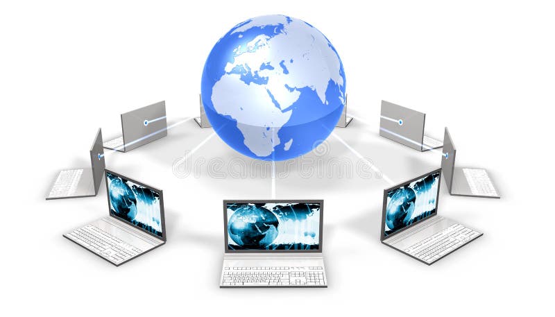 Portáteis brancos ao redor do mundo ilustração stock