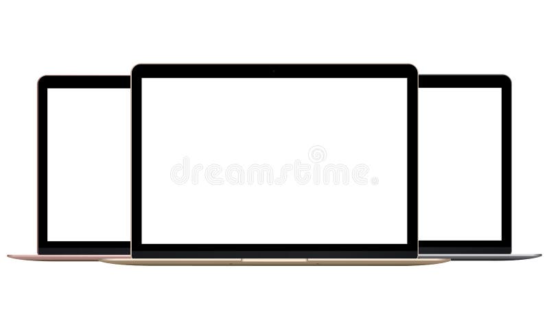 Portátil isolado no fundo branco - vista dianteira ilustração stock Portátil isolado no fundo branco - vista dianteira ilustração stock
