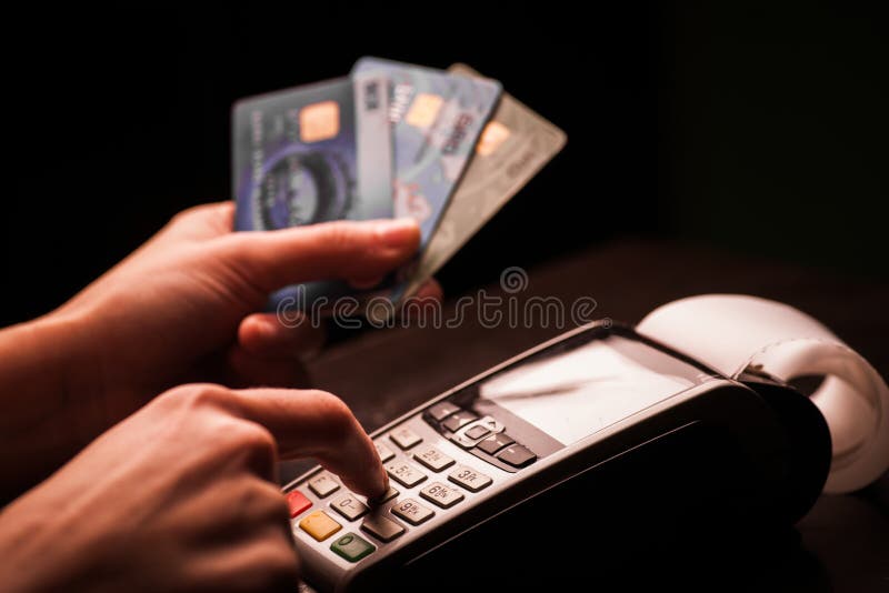 POS and credit cards stock image. Image of plastic, purchase - 67785675
