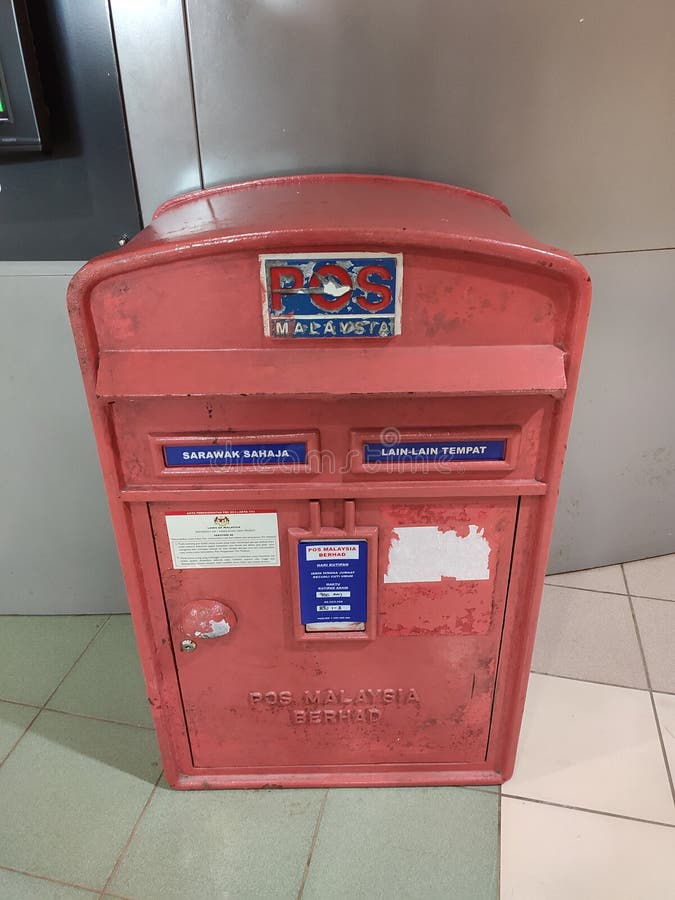 Pos Malaysia Red mail box editorial image. Image of malaysia 174113260