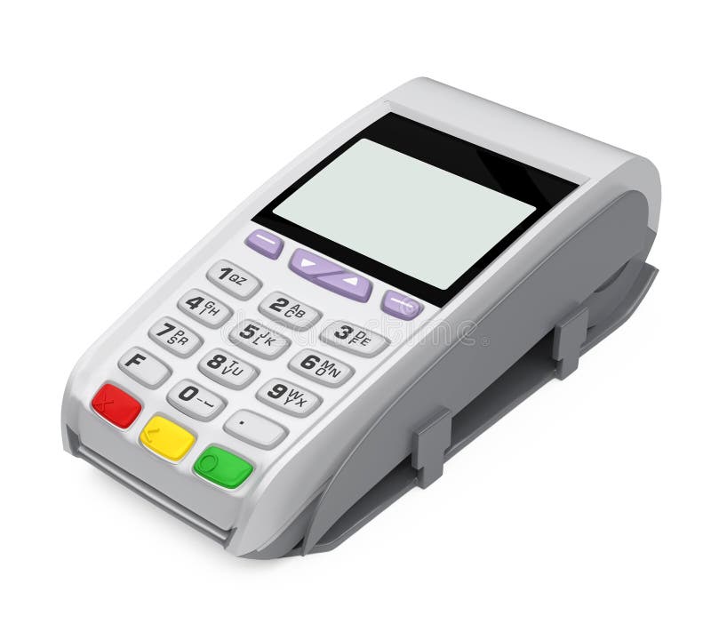 POS Terminal Credit Card Machine Isolated vector illustration