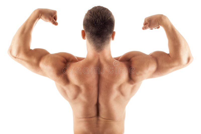 Pose belle musculaire d'homme photos libres de droits Pose belle musculaire d'homme photos libres de droits
