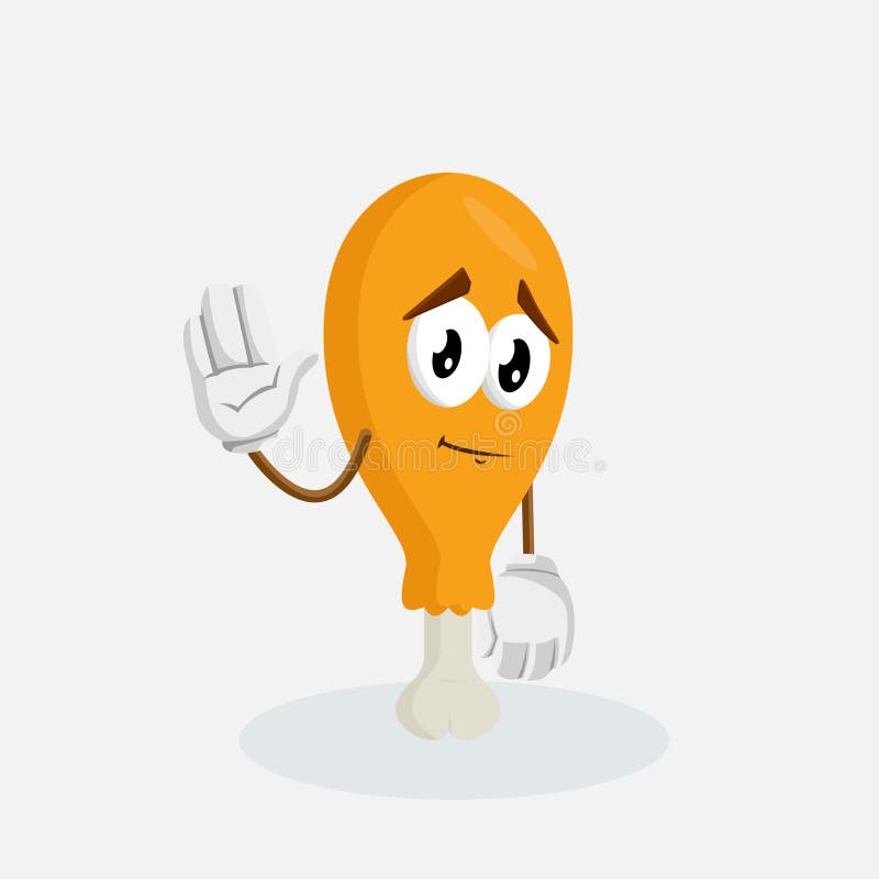 Pose da mascote e do fundo de Fried Chicken adeus ilustração royalty free