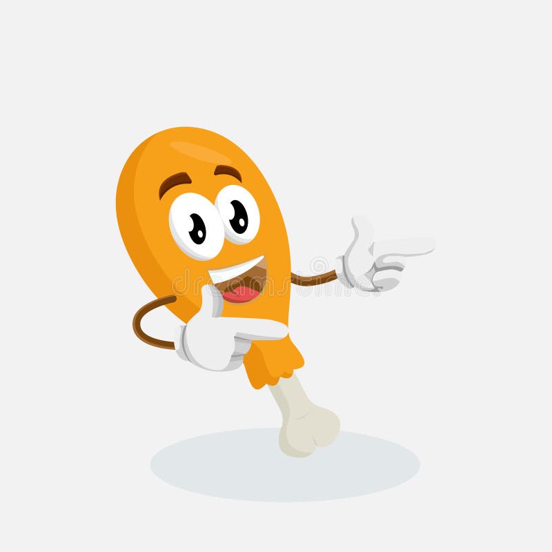 Pose da mascote e do fundo de Fried Chicken olá! ilustração royalty free