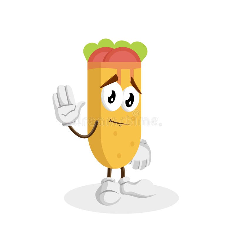 Pose da mascote e do fundo do no espeto adeus ilustração royalty free