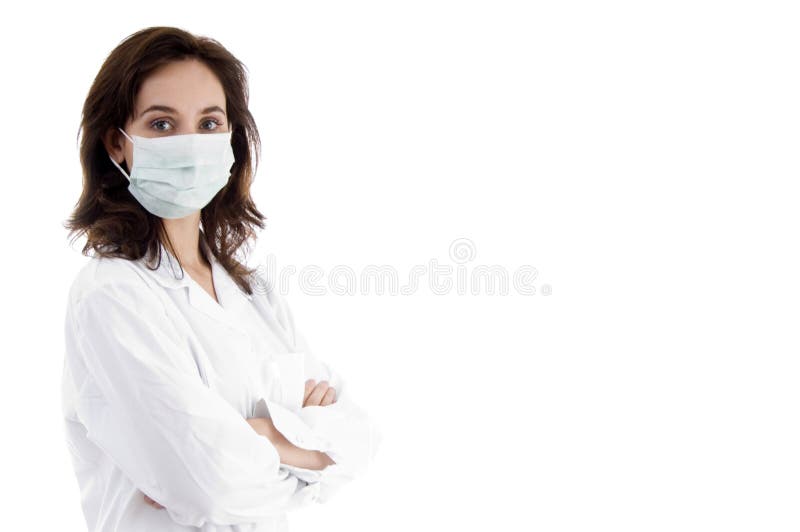 Pose of doctor with facemask