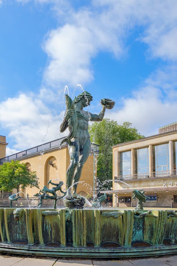 Poseidon-Brunnen in Gothenburg, Schweden stockbild Poseidon-Brunnen in Gothenburg, Schweden stockbild
