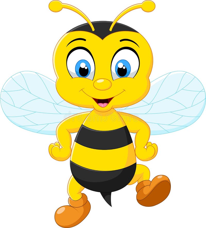 Posera för bin för tecknad film förtjusande
